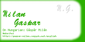 milan gaspar business card