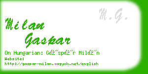 milan gaspar business card
